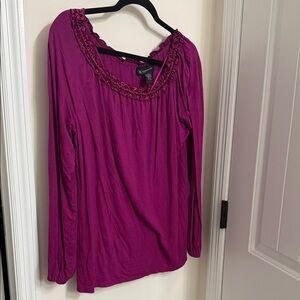INC International Concepts Fuchsia Long Sleeve Top